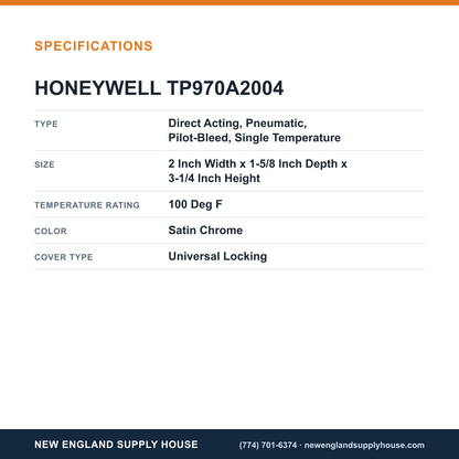 Honeywell Commercial TP970A2004 Thermostat specifications — New England Supply House [NESH-SPECTABLE-V1]