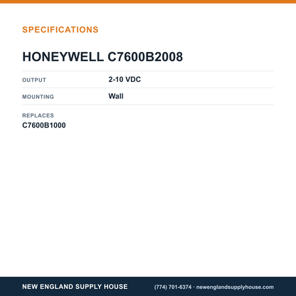 Honeywell Commercial C7600B2008 Humidity Sensor specifications — New England Supply House [NESH-SPECTABLE-V1]