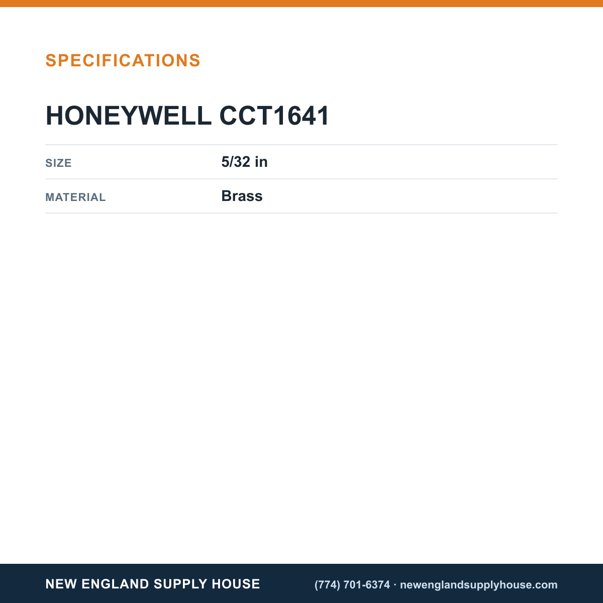 Honeywell Commercial CCT1641 Brass Barb Elbow specifications — New England Supply House [NESH-SPECTABLE-V1]