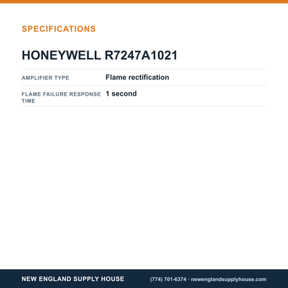 Honeywell R7247A1021 Flame Amplifier specifications — New England Supply House [NESH-SPECTABLE-V1]