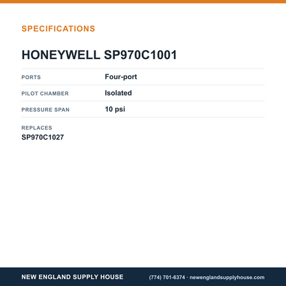 Honeywell Commercial SP970C1001 Manual Switch specifications — New England Supply House [NESH-SPECTABLE-V1]