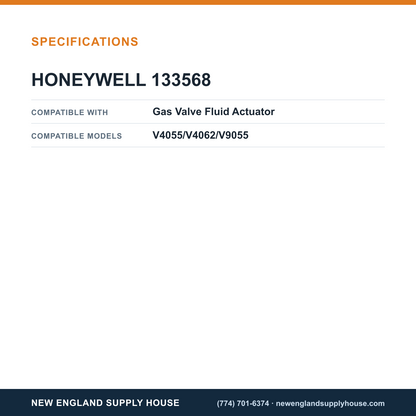 Honeywell Thermal Solutions FSG 133568 Gas Valve Fluid Actuator Auxiliary Switch specifications — New England Supply House [NESH-SPECTABLE-V1]