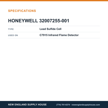 Honeywell Thermal Solutions FSG 32007255-001 Infrared Flame Detector Lead Sulfide Cell specifications — New England Supply House [NESH-SPECTABLE-V1]
