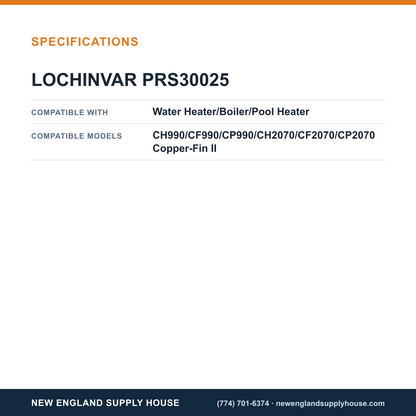 Lochinvar PRS30025 Water Heater Pressure Switch specifications — New England Supply House [NESH-SPECTABLE-V1]