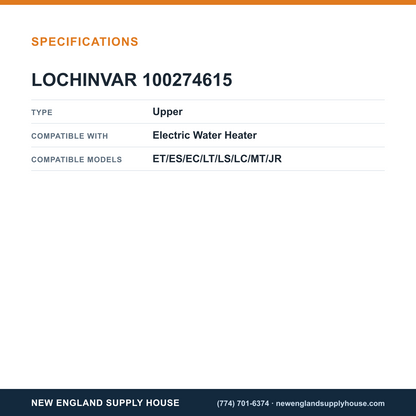Lochinvar 100274615 Water Heater Thermostat specifications — New England Supply House [NESH-SPECTABLE-V1]