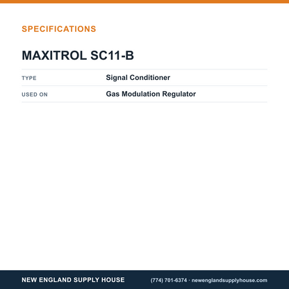 Maxitrol SC11-B Gas Modulation Regulator Signal Conditioner specifications — New England Supply House [NESH-SPECTABLE-V1]