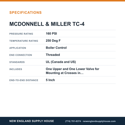 McDonnell & Miller TC-4 Boiler Control Check Valve specifications — New England Supply House [NESH-SPECTABLE-V1]