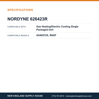 Nordyne 626423R Gas Heating/Electric Cooling Limit Switch specifications — New England Supply House [NESH-SPECTABLE-V1]