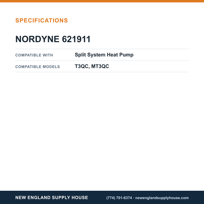 Nordyne 621911 Heat Pump Condenser Fan Motor specifications — New England Supply House [NESH-SPECTABLE-V1]