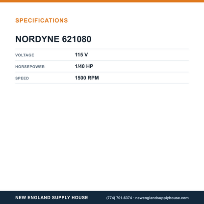 Nordyne 621080 Draft Inducer Motor specifications — New England Supply House [NESH-SPECTABLE-V1]