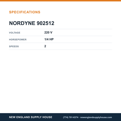 Nordyne 902512 Blower Motor specifications — New England Supply House [NESH-SPECTABLE-V1]