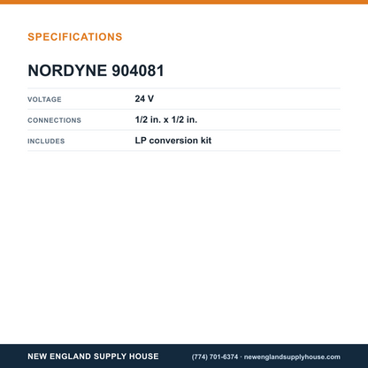 Nordyne 904081 Gas Valve specifications — New England Supply House [NESH-SPECTABLE-V1]