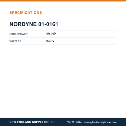 Nordyne 01-0161 Condenser Motor specifications — New England Supply House [NESH-SPECTABLE-V1]