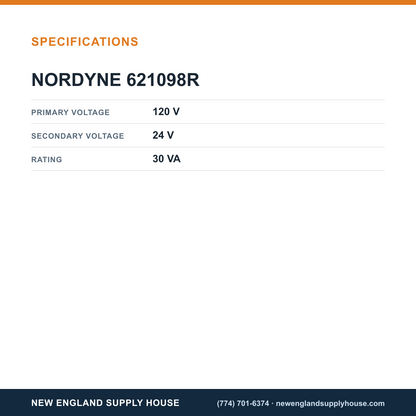 Nordyne 621098R Transformer specifications — New England Supply House [NESH-SPECTABLE-V1]