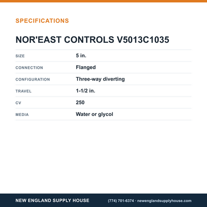 Nor'east Controls V5013C1035 3-Way Diverting Valve specifications — New England Supply House [NESH-SPECTABLE-V1]