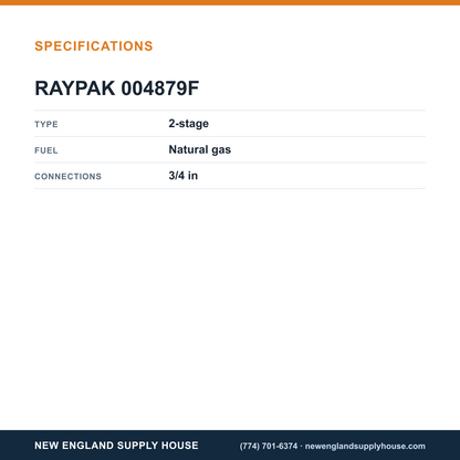 Raypak 004879F Gas Valve Kit specifications — New England Supply House [NESH-SPECTABLE-V1]