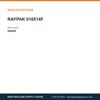 Raypak 016514F Ignitor Wire Kit specifications — New England Supply House [NESH-SPECTABLE-V1]