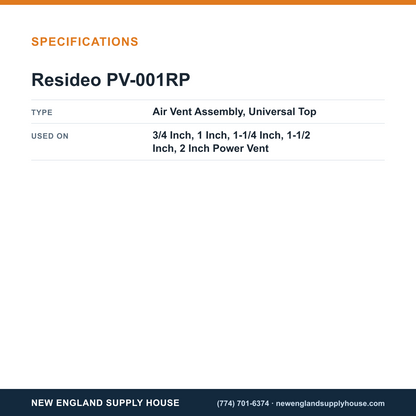 Resideo - Honeywell Home PV-001RP Air Vent Assembly specifications — New England Supply House [NESH-SPECTABLE-V1]