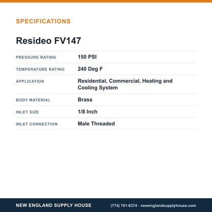 Resideo - Honeywell Home FV147 Air Vent specifications — New England Supply House [NESH-SPECTABLE-V1]