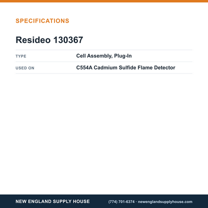Resideo - Honeywell Home 130367 Cadmium Sulfide Flame Detector Cell Assembly specifications — New England Supply House [NESH-SPECTABLE-V1]