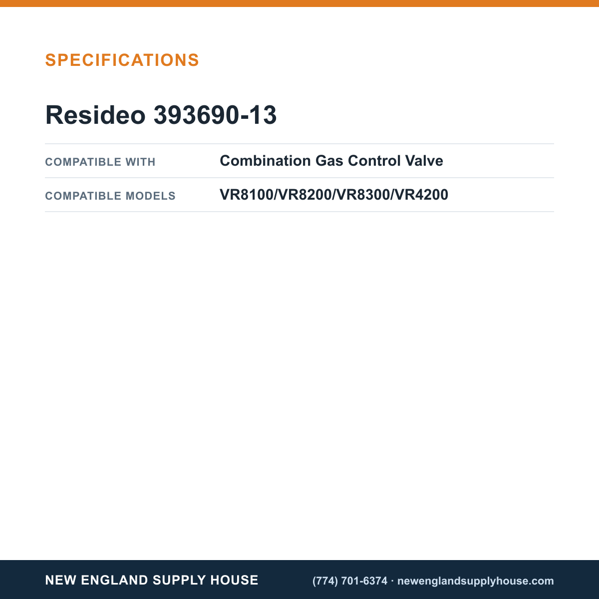 Resideo - Honeywell Home 393690-13 Combination Gas Control Flange Kit Bag Assembly specifications — New England Supply House [NESH-SPECTABLE-V1]