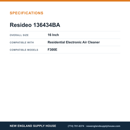 Resideo - Honeywell Home 136434BA Electronic Air Cleaner Ionizer Wire specifications — New England Supply House [NESH-SPECTABLE-V1]