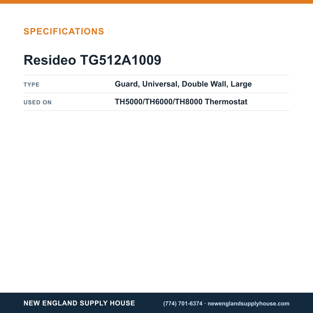 Resideo - Honeywell Home TG512A1009 Thermostat Guard specifications — New England Supply House [NESH-SPECTABLE-V1]