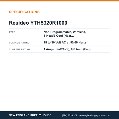 Resideo - Honeywell Home YTH5320R1000 Thermostat Kit specifications — New England Supply House [NESH-SPECTABLE-V1]