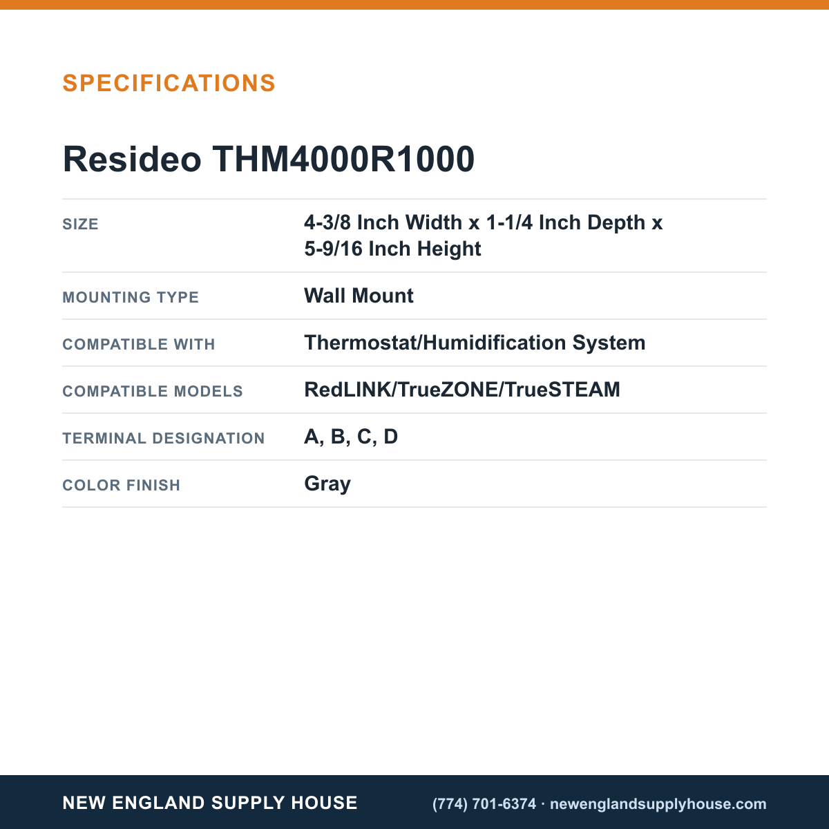 Resideo - Honeywell Home THM4000R1000 Thermostat Wireless Adapter specifications — New England Supply House [NESH-SPECTABLE-V1]