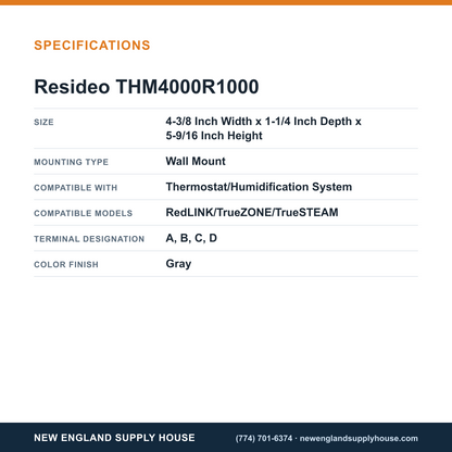 Resideo - Honeywell Home THM4000R1000 Thermostat Wireless Adapter specifications — New England Supply House [NESH-SPECTABLE-V1]