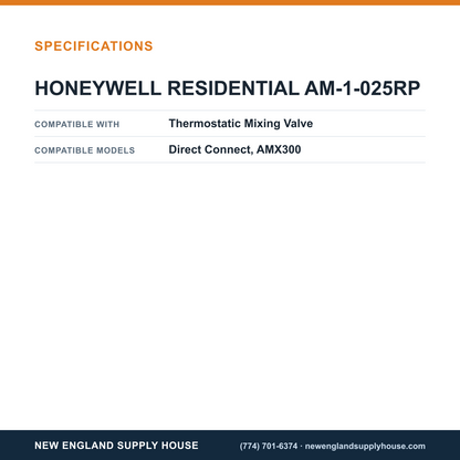 Resideo - Honeywell Home AM-1-025RP Thermostatic Mixing Valve Rebuild Kit specifications — New England Supply House [NESH-SPECTABLE-V1]