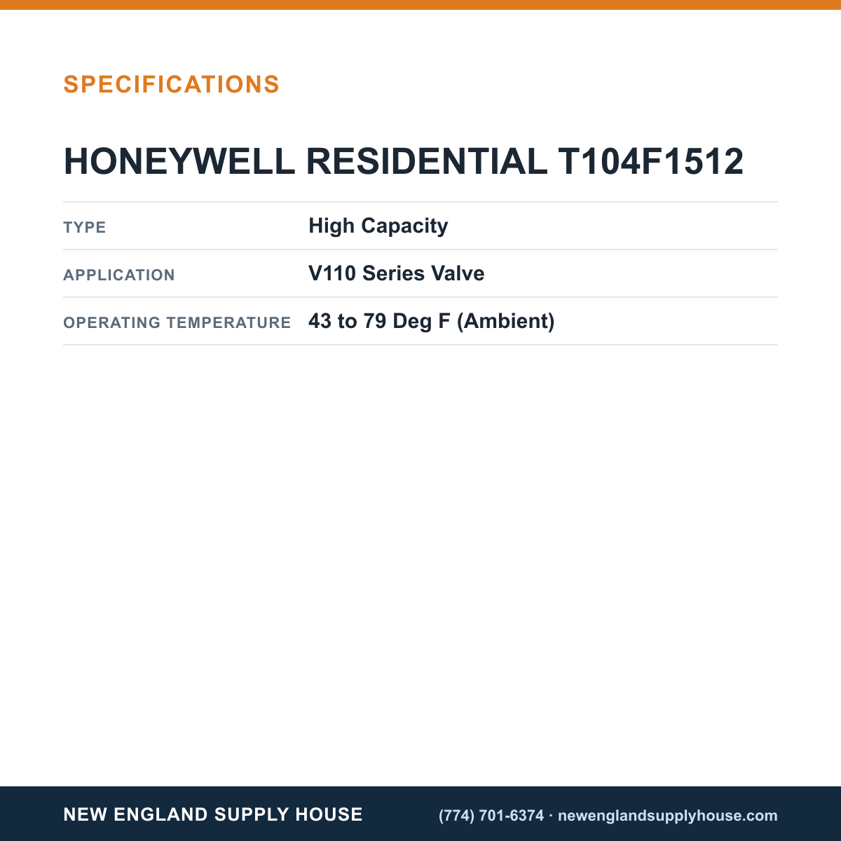 Resideo - Honeywell Home T104F1512 Thermostatic Radiator Valve Actuator specifications — New England Supply House [NESH-SPECTABLE-V1]