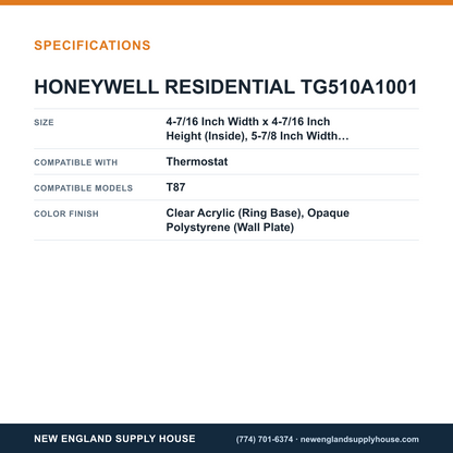 Resideo - Honeywell Home TG510A1001 Universal Thermostat Guard specifications — New England Supply House [NESH-SPECTABLE-V1]
