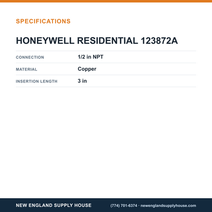 Honeywell Home 123872A Immersion Well specifications — New England Supply House [NESH-SPECTABLE-V1]