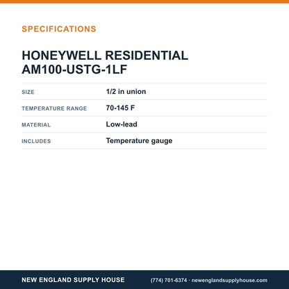 Resideo - Honeywell Home AM100-USTG-1LF Thermostatic Mixing Valve specifications — New England Supply House [NESH-SPECTABLE-V1]