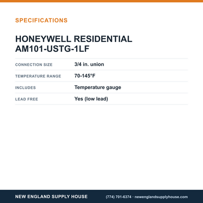 Resideo - Honeywell Home AM101-USTG-1LF Thermostatic Mixing Valve specifications — New England Supply House [NESH-SPECTABLE-V1]
