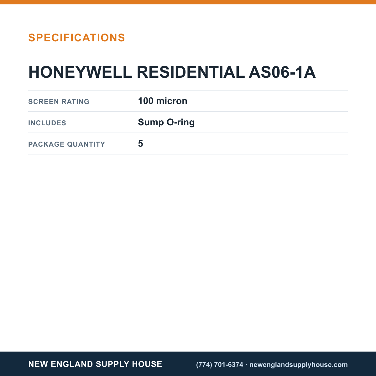 Resideo - Honeywell Home AS06-1A Replacement Screen specifications — New England Supply House [NESH-SPECTABLE-V1]