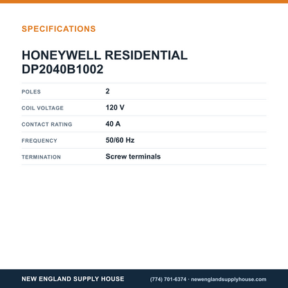 Resideo - Honeywell Home DP2040B1002 Contactor specifications — New England Supply House [NESH-SPECTABLE-V1]
