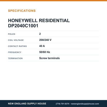Resideo - Honeywell Home DP2040C1001 Contactor specifications — New England Supply House [NESH-SPECTABLE-V1]