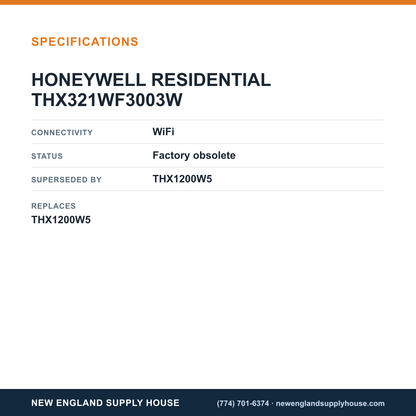 Resideo - Honeywell Home THX321WF3003W WiFi Thermostat specifications — New England Supply House [NESH-SPECTABLE-V1]