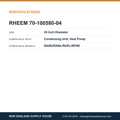 Rheem Furnace Parts 70-100580-04 Condensing Unit Fan Blade specifications — New England Supply House [NESH-SPECTABLE-V1]