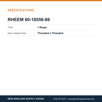 Rheem Furnace Parts 60-18556-86 Gas Valve specifications — New England Supply House [NESH-SPECTABLE-V1]