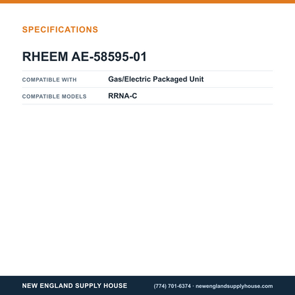 Rheem Furnace Parts AE-58595-01 Package Gas/Electric Unit Radiation Shield specifications — New England Supply House [NESH-SPECTABLE-V1]