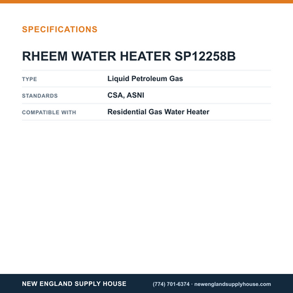 Rheem Water Heater Parts SP12258B Water Heater Gas Control Thermostat specifications — New England Supply House [NESH-SPECTABLE-V1]