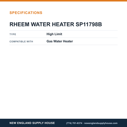 Rheem Water Heater Parts SP11798B Water Heater Thermostat specifications — New England Supply House [NESH-SPECTABLE-V1]