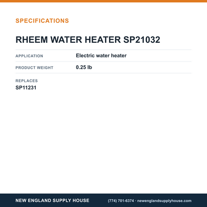 Rheem SP21032 Water Heater Thermostat specifications — New England Supply House [NESH-SPECTABLE-V1]