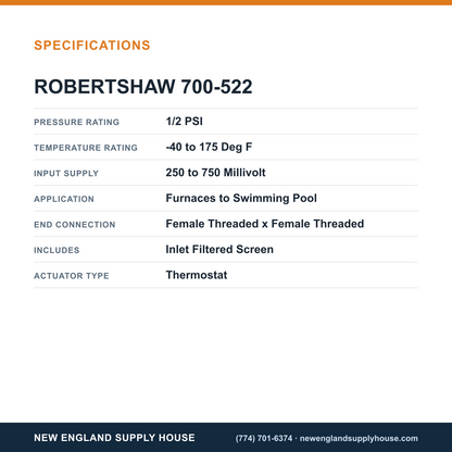 Robertshaw 700-522 Gas Valve specifications — New England Supply House [NESH-SPECTABLE-V1]