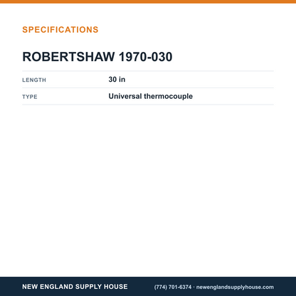 Robertshaw 1970-030 Universal Thermocouple 30 in specifications — New England Supply House [NESH-SPECTABLE-V1]