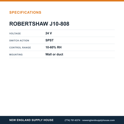 Robertshaw J10-808 Humidistat specifications — New England Supply House [NESH-SPECTABLE-V1]