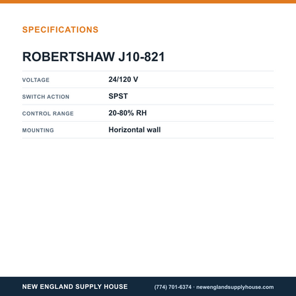 Robertshaw J10-821 Humidistat specifications — New England Supply House [NESH-SPECTABLE-V1]